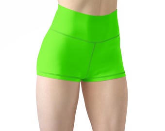 Lime Green Yoga Shorts für Frauen