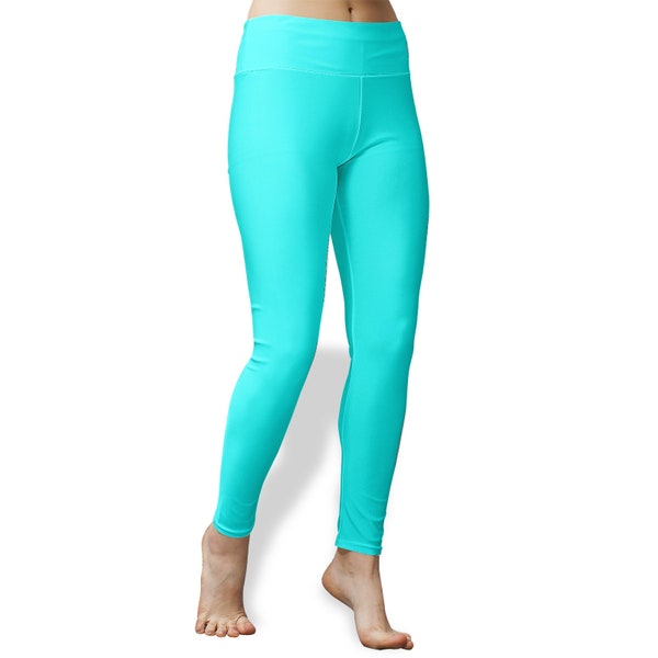 Sea Blue Leggings Women's High Waist Yoga Leggings