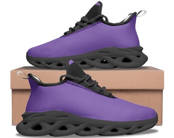 Purple Sneakers Unisex Bounce Mesh Knit Sneakers