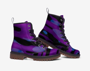 Casual Leather Lightweight Purple Camo boots MT