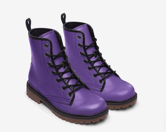 Purple Boots Casual Leather Lightweight Purple boots