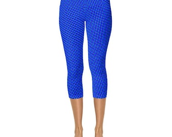 Blue Halftone Capri Leggings
