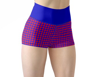 Red Leggings Blue Leggings Women's Yoga Shorts