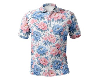 Herren Blumendruck-Poloshirts