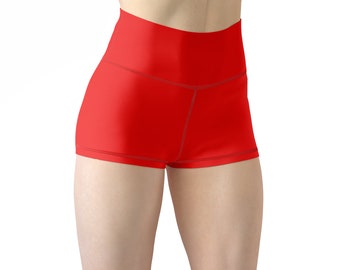 Women's Red Yoga Shorts