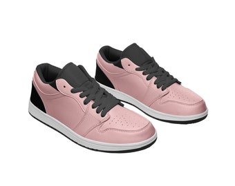 Zapatillas bajas unisex de cuero rosa claro