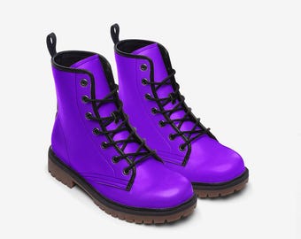Bright Purple Boots Soft Casual Purple Boots Fashion Purple Casual Leather Lightweight boots MT