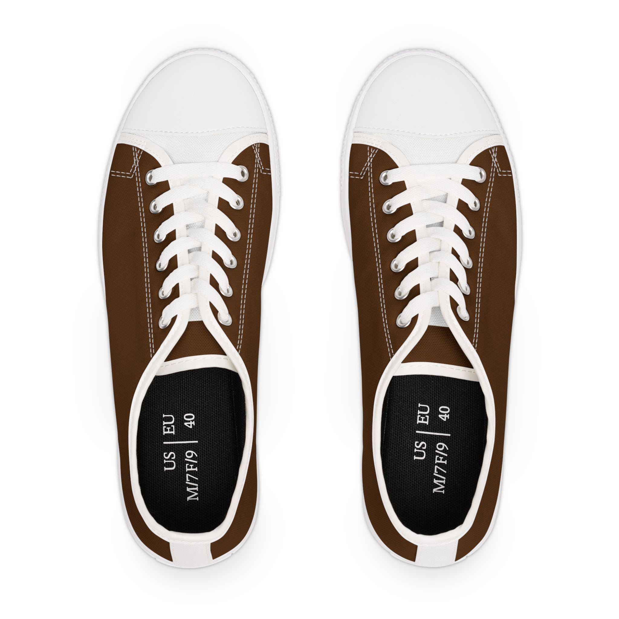 Zapatillas marrones de lona marrón, zapatillas bajas / calzado casual para uso diario