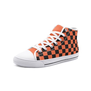 Orange High Top Sneakers Unisex High Top Canvas Shoes