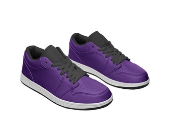 Purple Sneakers Unisex Low Top Leather Purple Sneakers