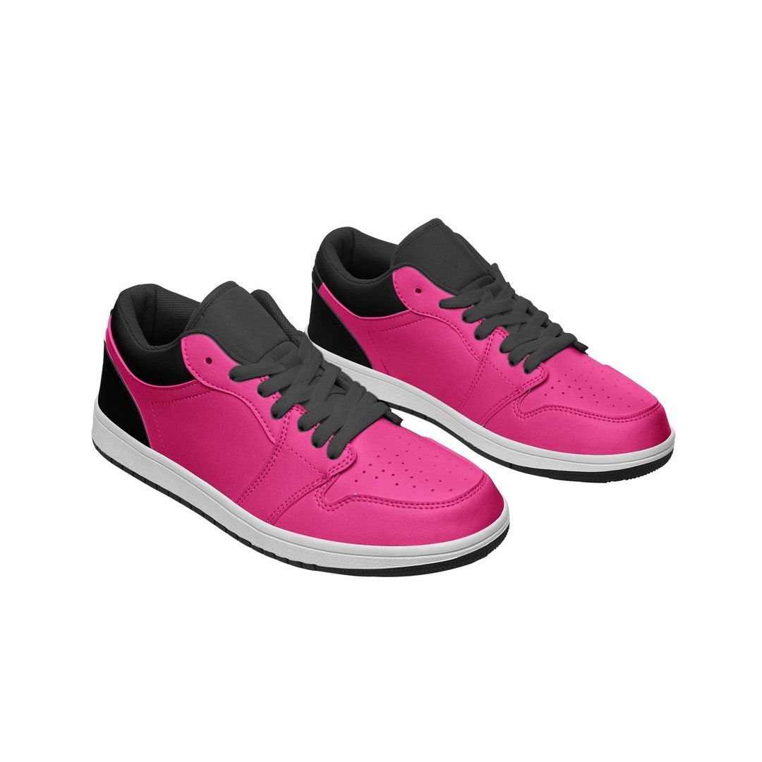 Pink leather sneakers hotsell