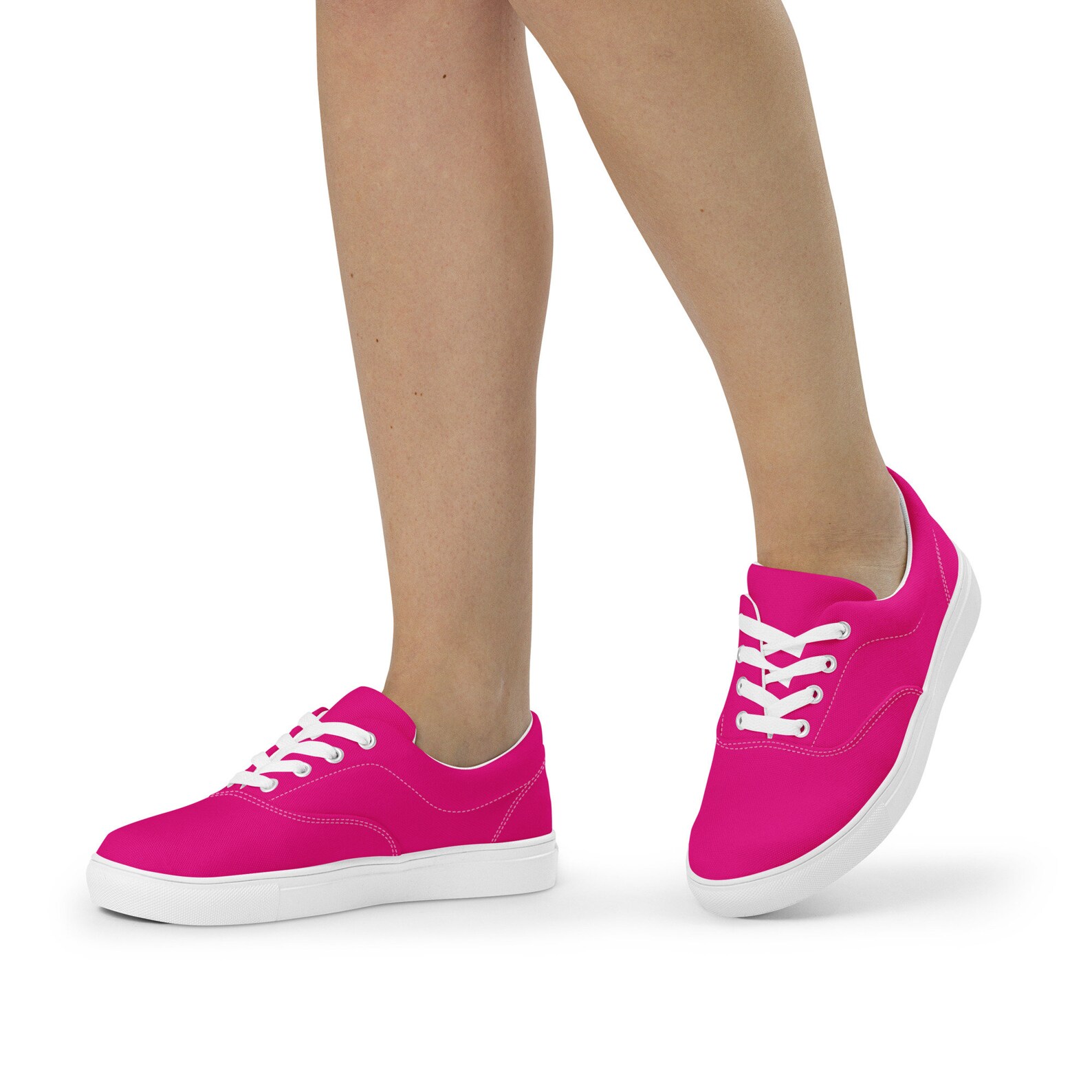 Pink Rose Print Canvas Shoes