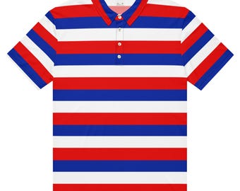 Red White and Blue Patriotic Colors Men’s slim fit polo