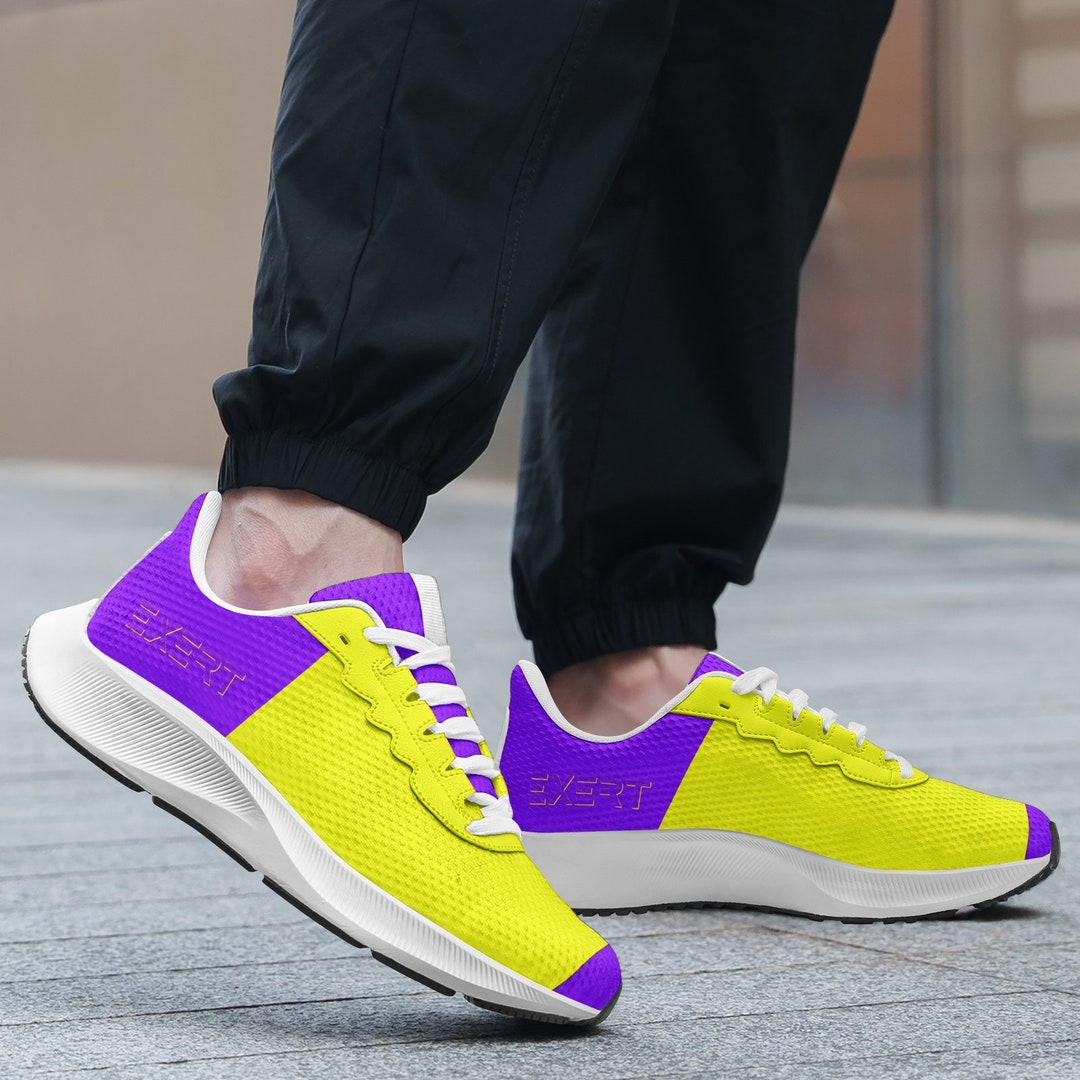 Purple and yellow tennis shoes deals