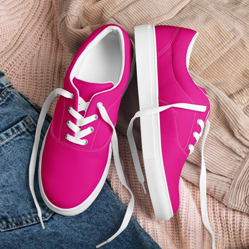 Vintage Pink Rose Flower Print Canvas Shoes