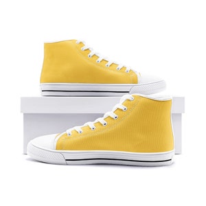 Yellow High Tops Canvas Shoes Unisex Sizes