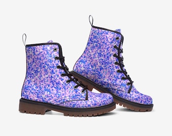 Purple Boots Casual Leather Lightweight lavender design boots MT