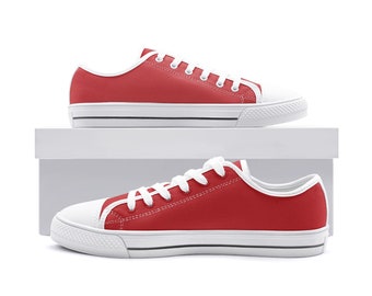 Red Low Top Canvas Sneakers Unisex Sizes