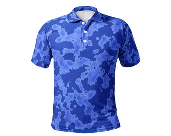Blauwe camo-golfshirts voor heren
