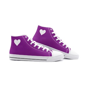 Purple High Top Sneakers Unisex Purple  High Top Canvas Shoes