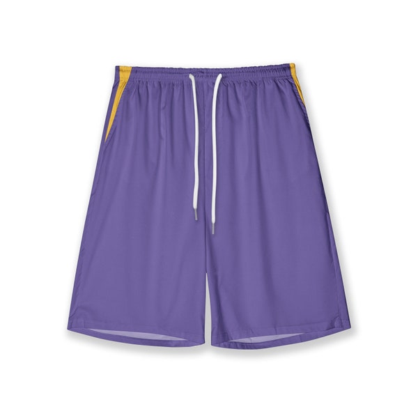 Mens Purple And Gold Swim Shorts