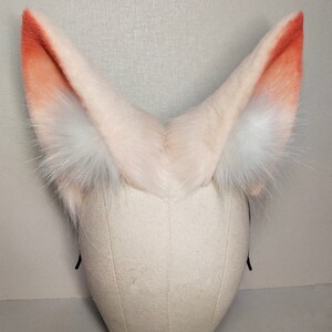 Orange fox ears，Cute Luxury Realistic wolf Ears Headband,Halloween Animal Ears Cosplay,Cosplay Costume Ears，Party big ear,Girl birthday gift