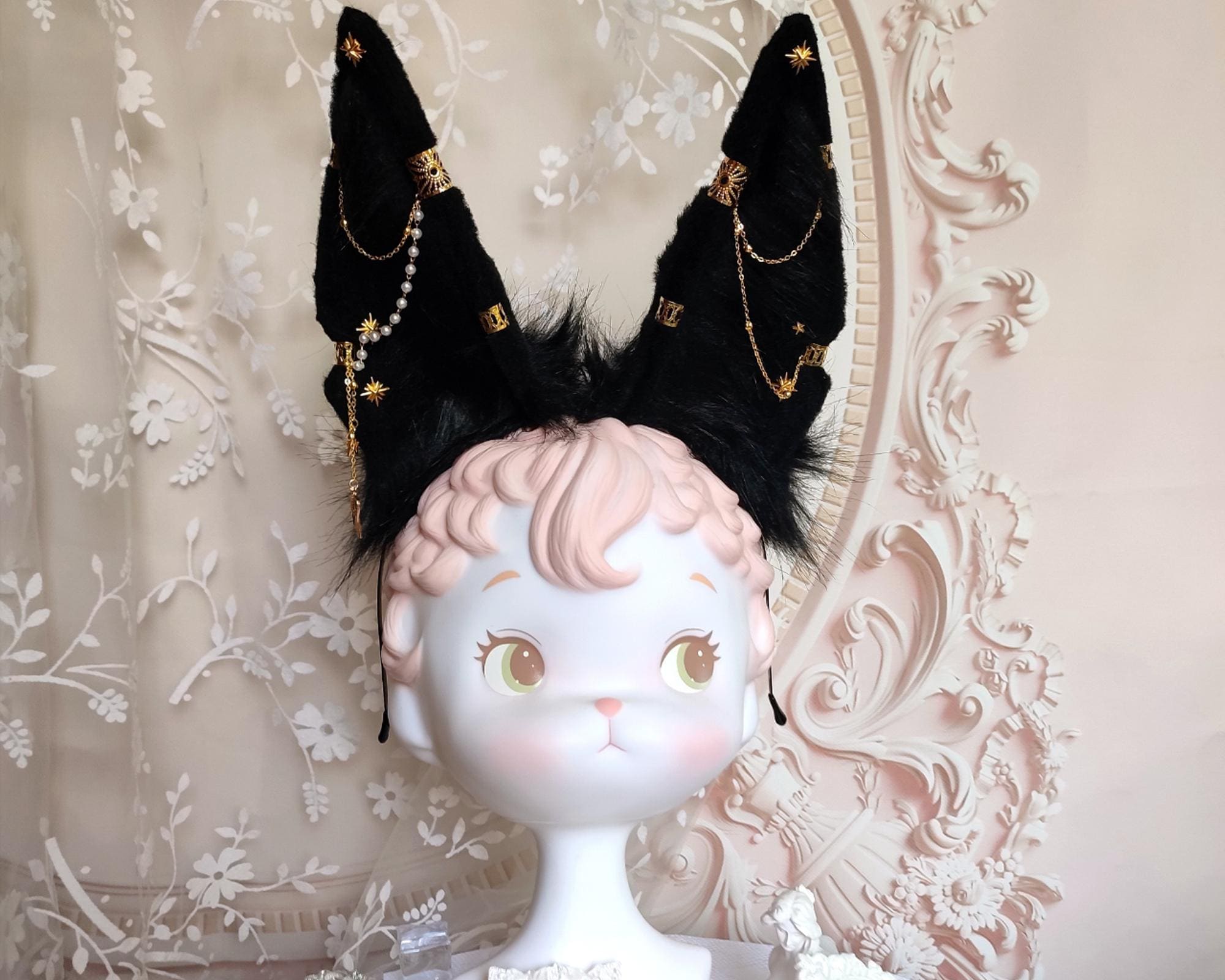Anubis Wolf ears，Cute Luxury Realistic fox ears Headband,Halloween Animal Ears Cosplay,Cosplay Costume Ears，Party ears,Girl birthday gift