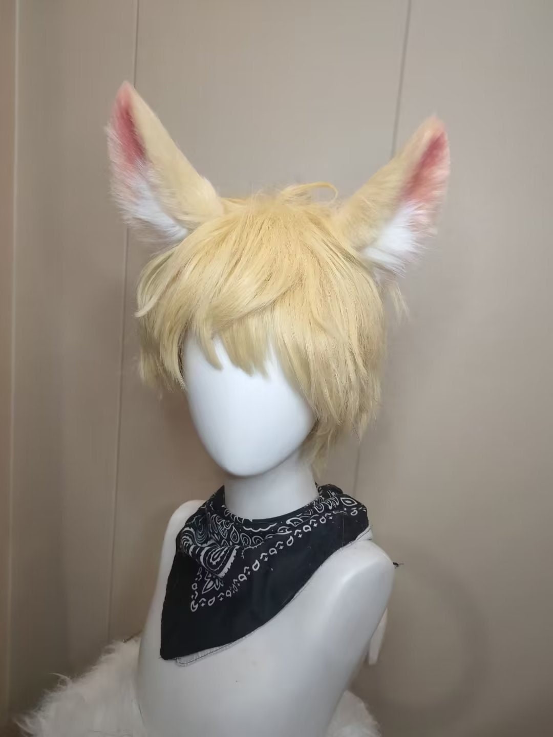 Yellow Pink Fox Earscute Luxury Realistic Wolf Ears Headband,halloween ...