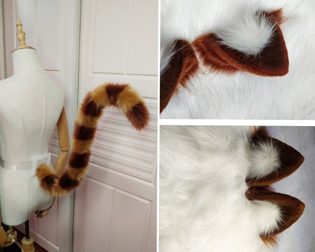 Orange Cat Ears，cute Luxury Realistic Kitty Ears Headband,halloween
