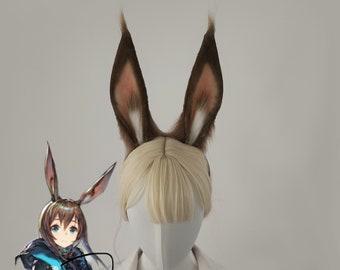 Brown rabbit ears，Cute Luxury Realistic donkey ears Headband,Halloween Animal Ears Cosplay,Cosplay Costume Ear，Party ear,Girl birthday gift
