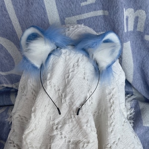 Blue Mouse Ears,，Cute Luxury Realistic Hamster Ears Headband,Halloween Animal Ears Cosplay,Cosplay Costume Ear，Plush Toy,Girl birthday gift