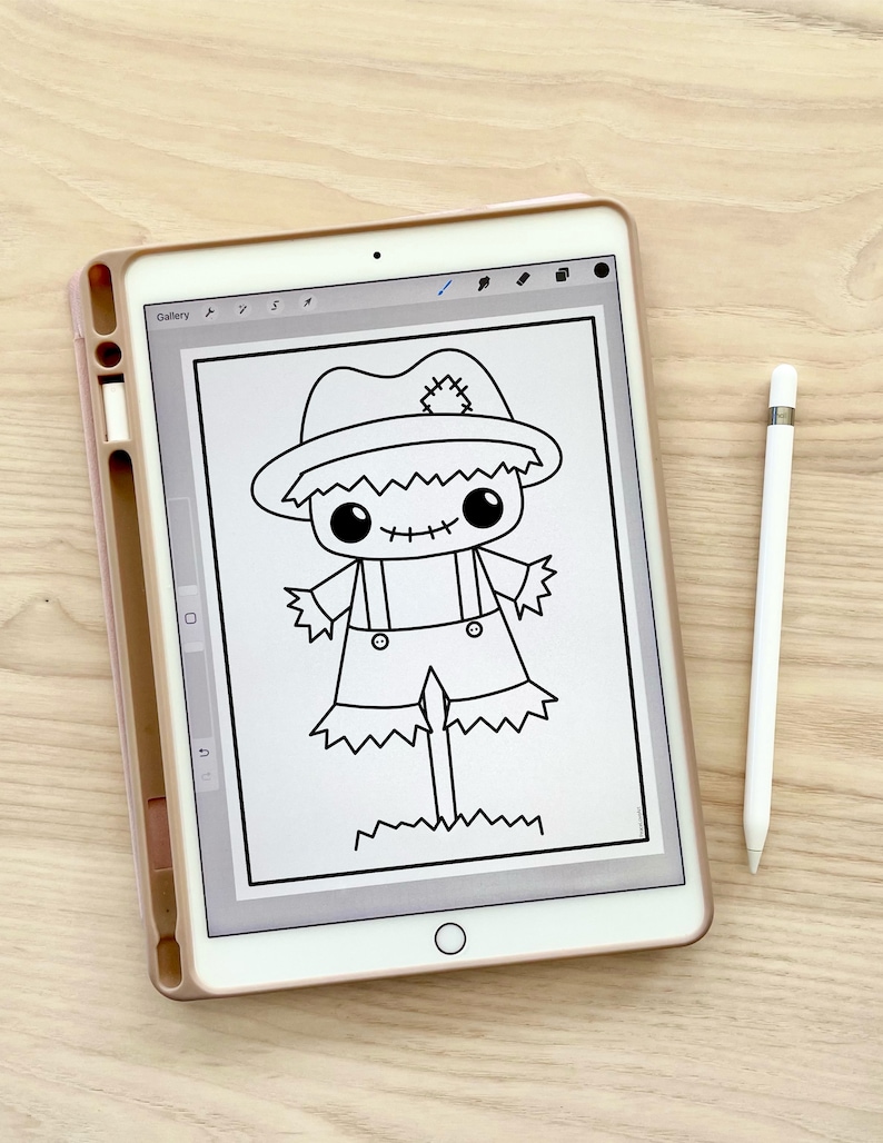 Scarecrow Coloring Page - Etsy