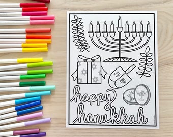 Happy Hanukkah coloring page