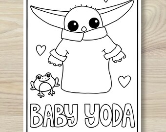 baby yoda coloring page etsy new zealand