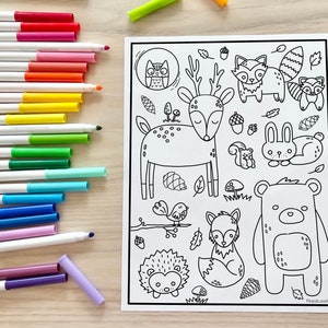 Woodland Creatures Coloring Page