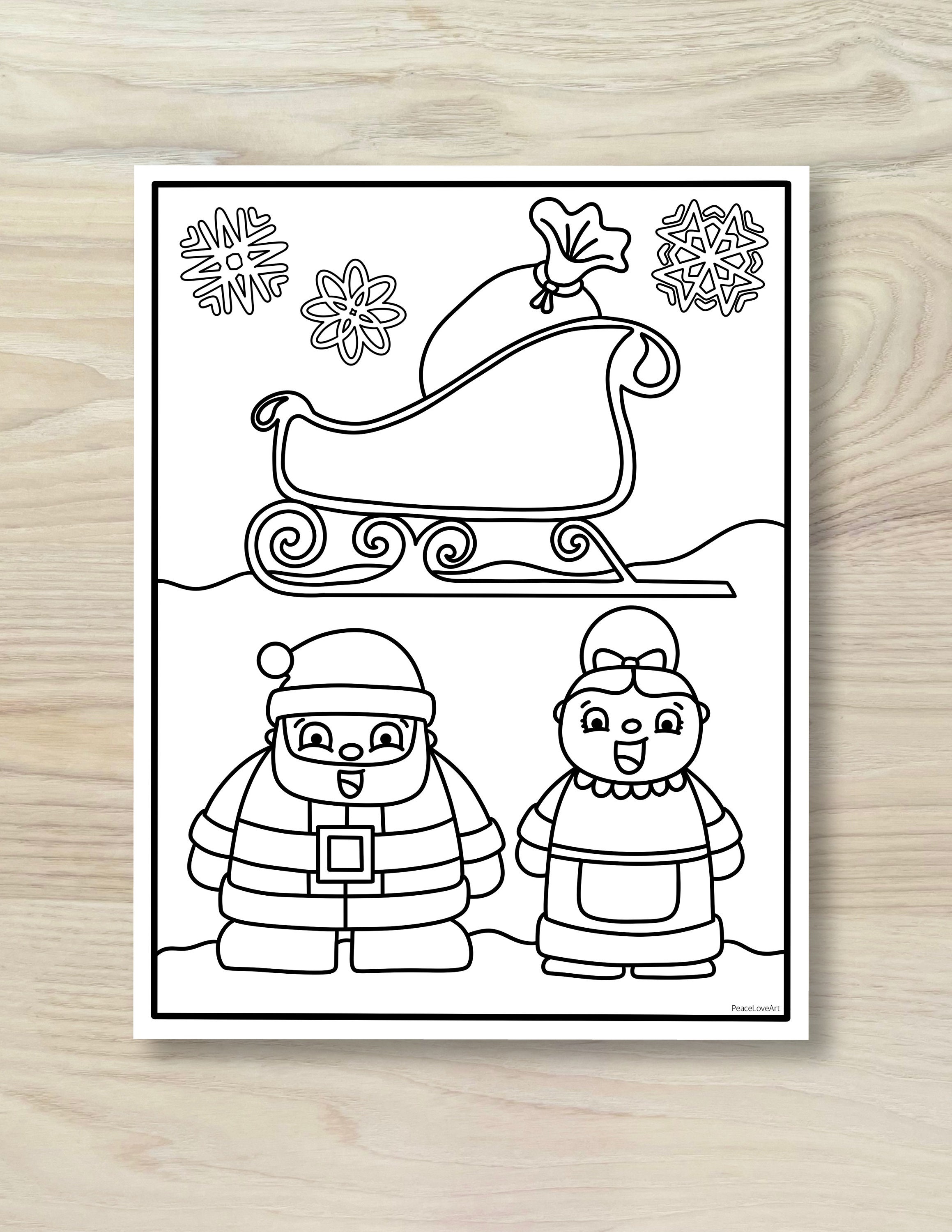 Santa and Mrs. Claus Coloring Page - Etsy