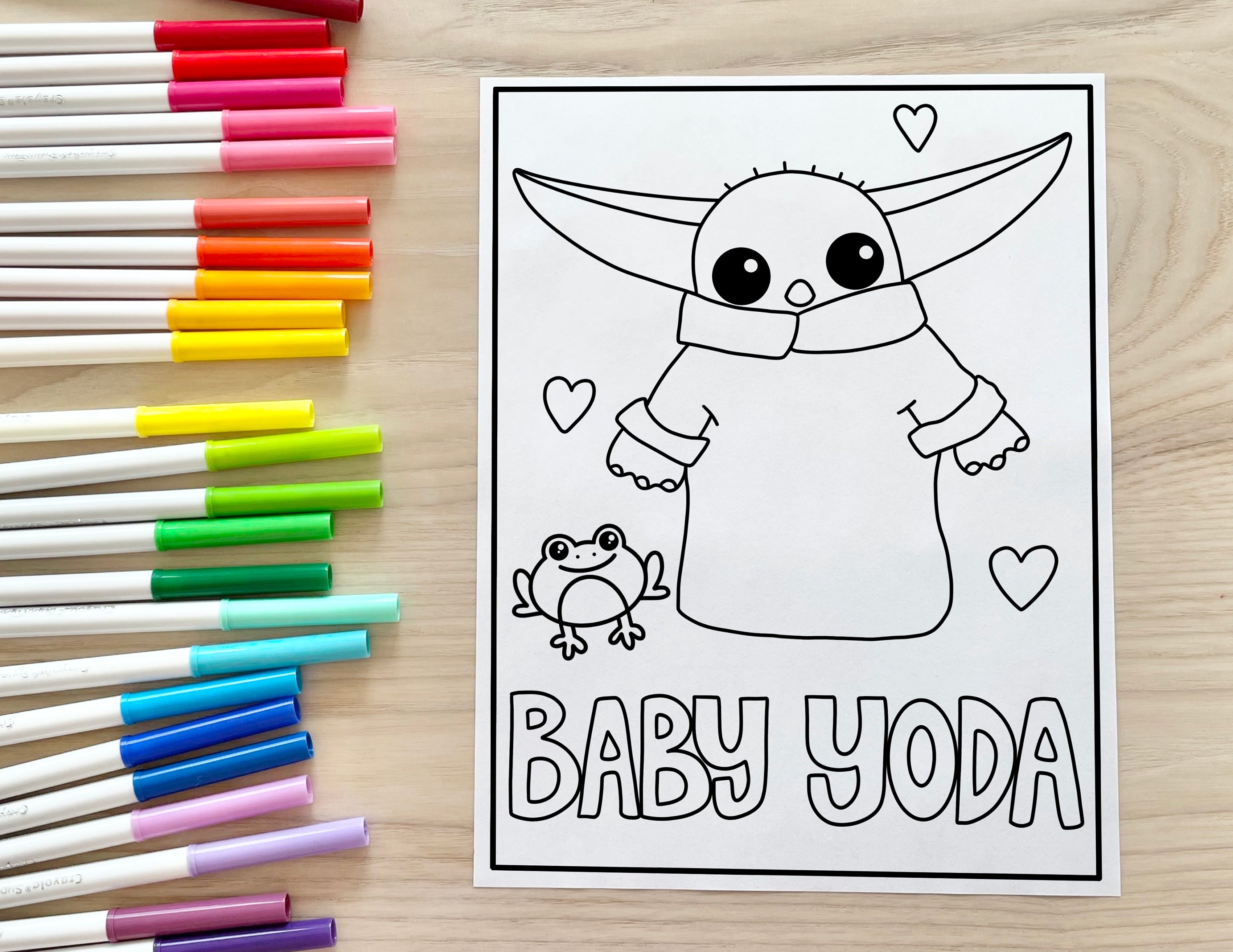 Baby Yoda Coloring Page Etsy Finland