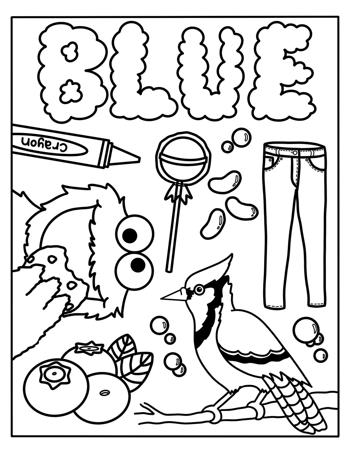 Blue Things Coloring Pages For Kids Coloring Pages