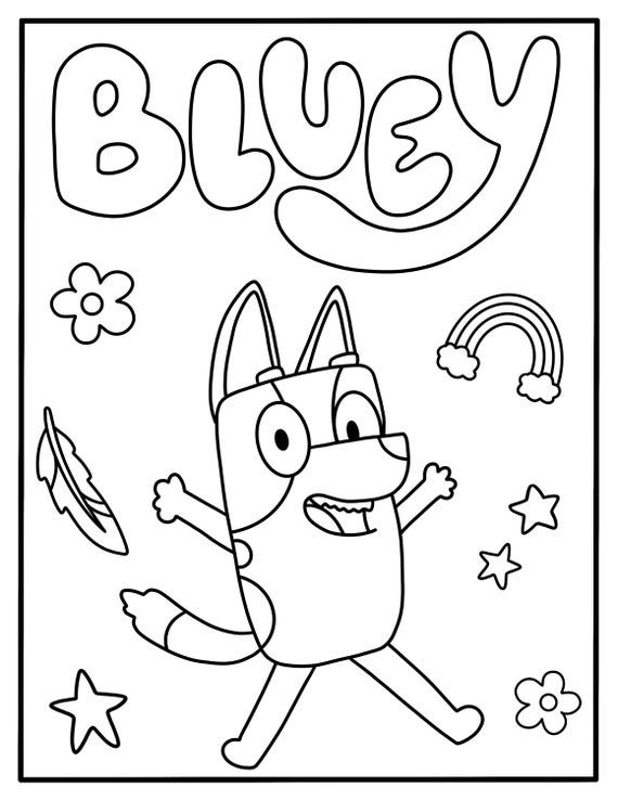 Bluey Coloring Page | Etsy
