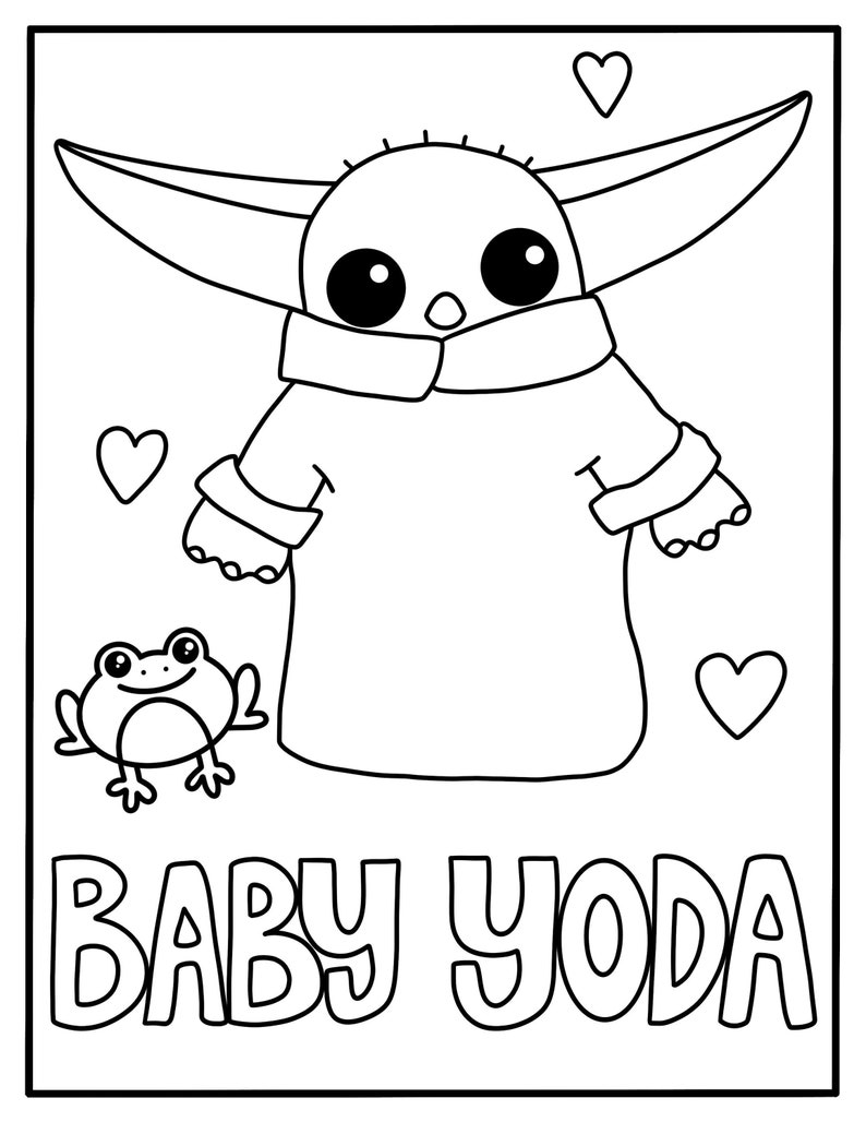 Baby Yoda Coloring Page - Etsy