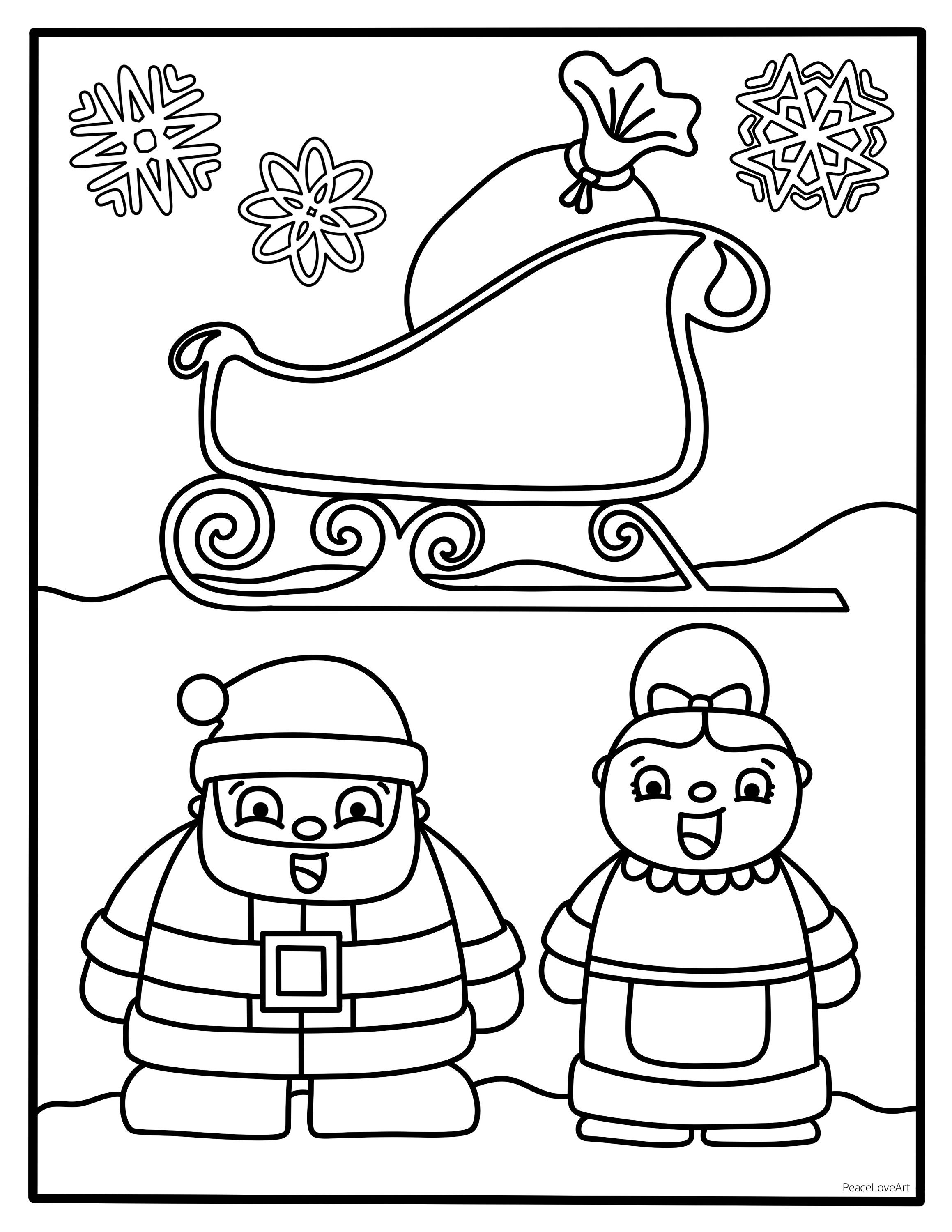 Santa and Mrs. Claus Coloring Page Etsy