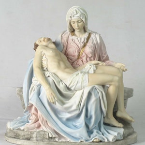 Pieta by Michelangelo Mother Mary Holding Jesus Pieta Sculpture Pieta Statue Resin At home Christmas decorations Mother Day Gift image 3