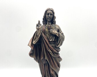 Jesus Our Lord Carrying Cross A 12" Inch high Veronese Resin Religious Statue 
