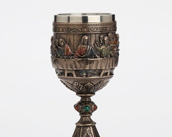 Last Supper Chalice, Jesus Last Supper Goblet, Holy Grail Goblet, Christian Chalice, Mother Gifts
