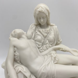 Pieta by Michelangelo Mother Mary Holding Jesus Pieta Sculpture Pieta Statue Resin At home Christmas decorations Mother Day Gift image 9