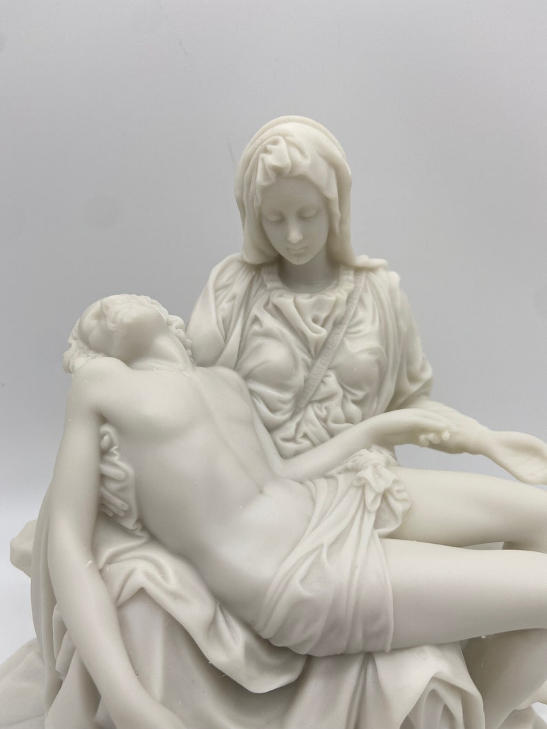 Pieta by Michelangelo Mother Mary Holding Jesus Pieta Sculpture Pieta Statue Resin At home Christmas decorations Mother Day Gift image 9