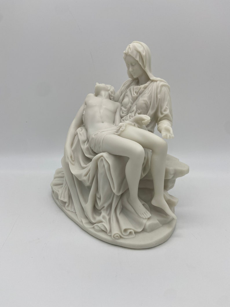 Pieta by Michelangelo Mother Mary Holding Jesus Pieta Sculpture Pieta Statue Resin At home Christmas decorations Mother Day Gift image 6