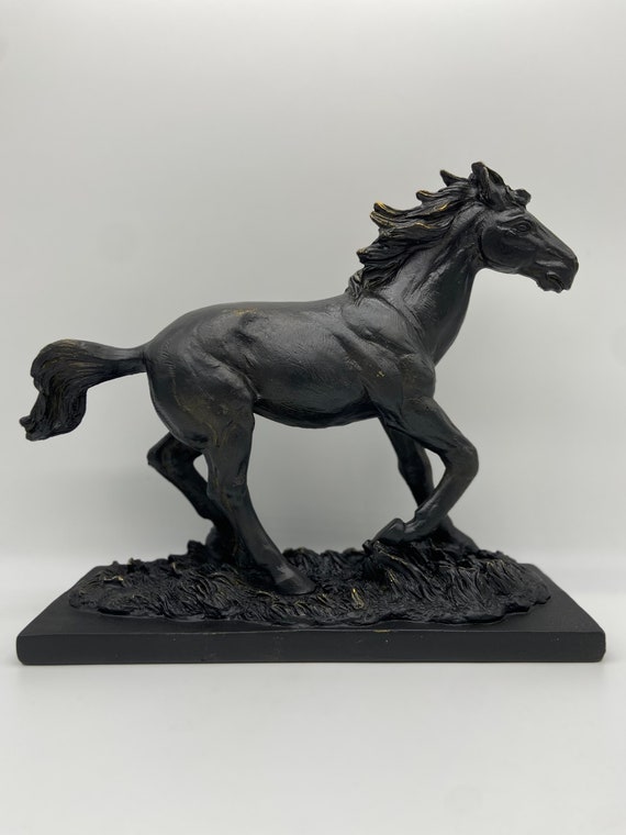 Horse Figurine Galloping Horse Bronze Finish Horse Home Etsy