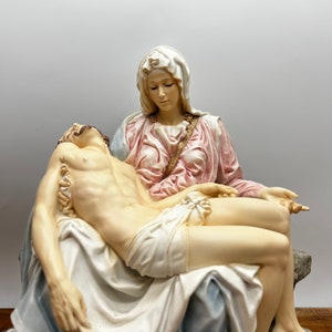 Pieta by Michelangelo Mother Mary Holding Jesus Pieta Sculpture Pieta Statue Resin At home Christmas decorations Mother Day Gift image 2