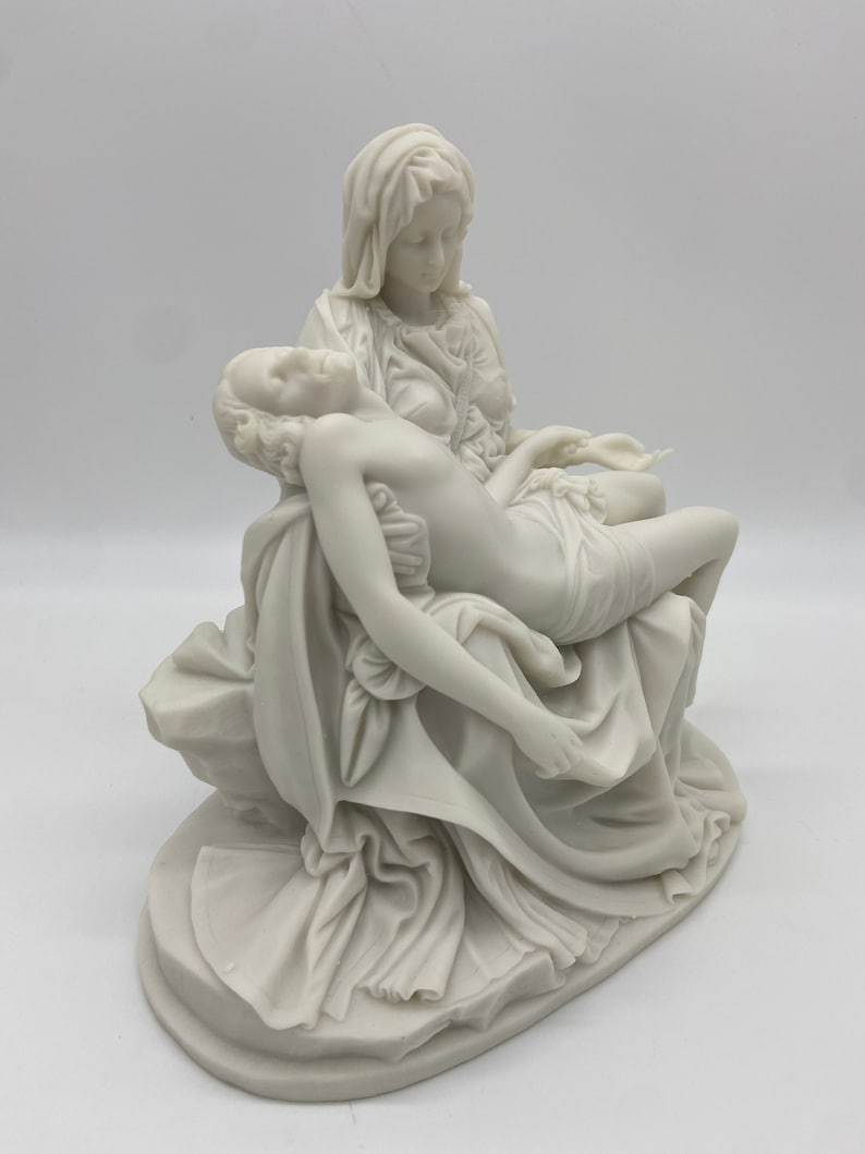 Pieta by Michelangelo Mother Mary Holding Jesus Pieta Sculpture Pieta Statue Resin At home Christmas decorations Mother Day Gift image 8